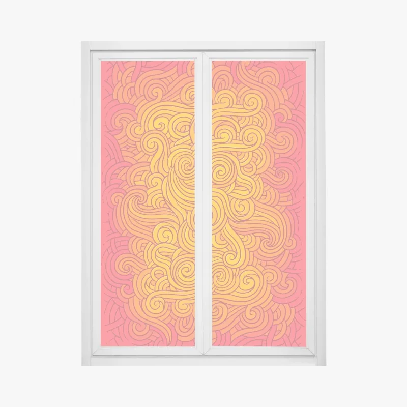 Fensteraufkleber warmes wirbelndes abstraktes muster