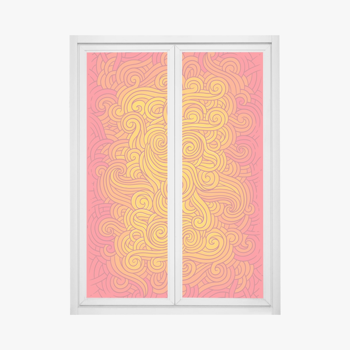 Fensteraufkleber warmes wirbelndes abstraktes muster – Wallnifity®