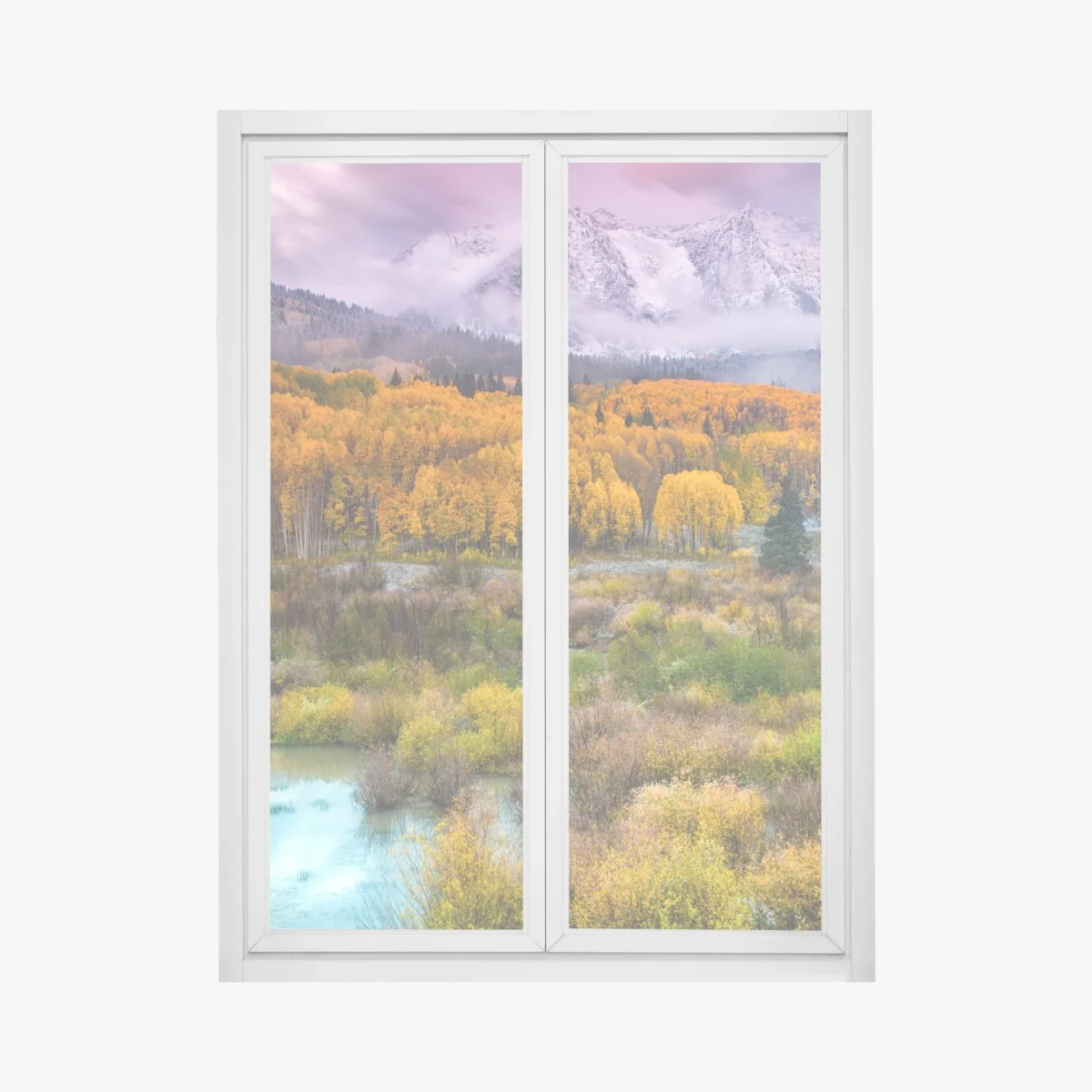 Fensteraufkleber rosafarbener sonnenaufgang über East Beckwith Mountain – Wallnifity® Fensteraufkleber rosafarbener sonnenaufgang über East Beckwith Mountain – Wallnifity®