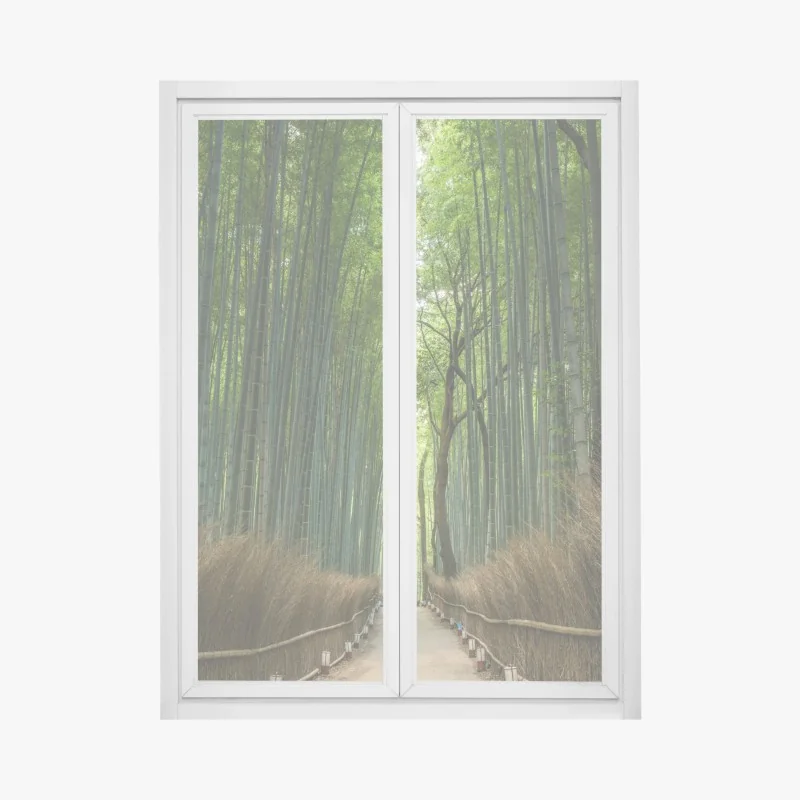 Fensteraufkleber sonnenbeschienene mediterrane gasse mit caféstühlen – Wallnifity®