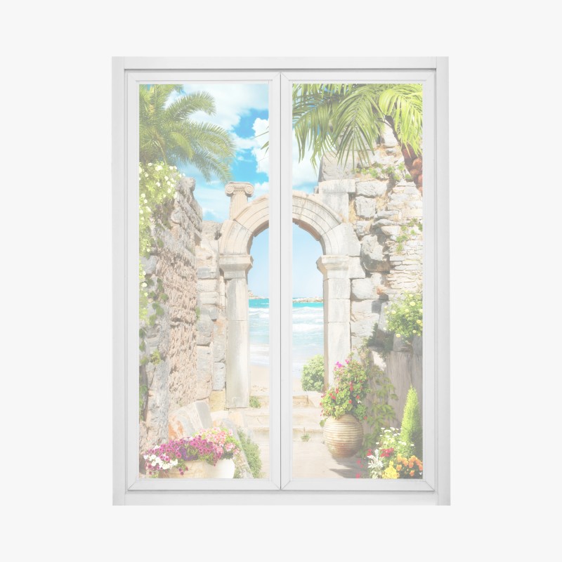Fensteraufkleber aquarellportrait eines braunen pferdes – Wallnifity®