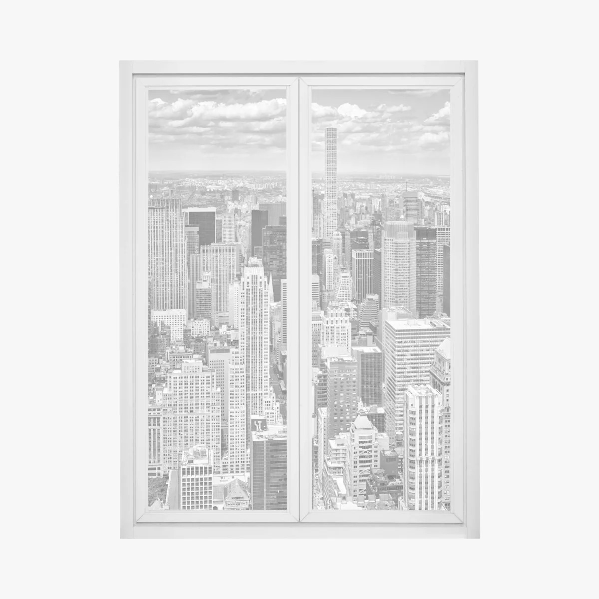 Fensteraufkleber panorama von New York in schwarzweiß – Wallnifity®