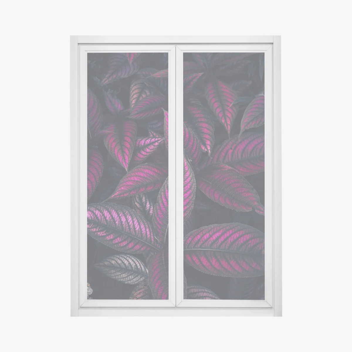 Fensteraufkleber leuchtendes violettes blättermotiv – Wallnifity®