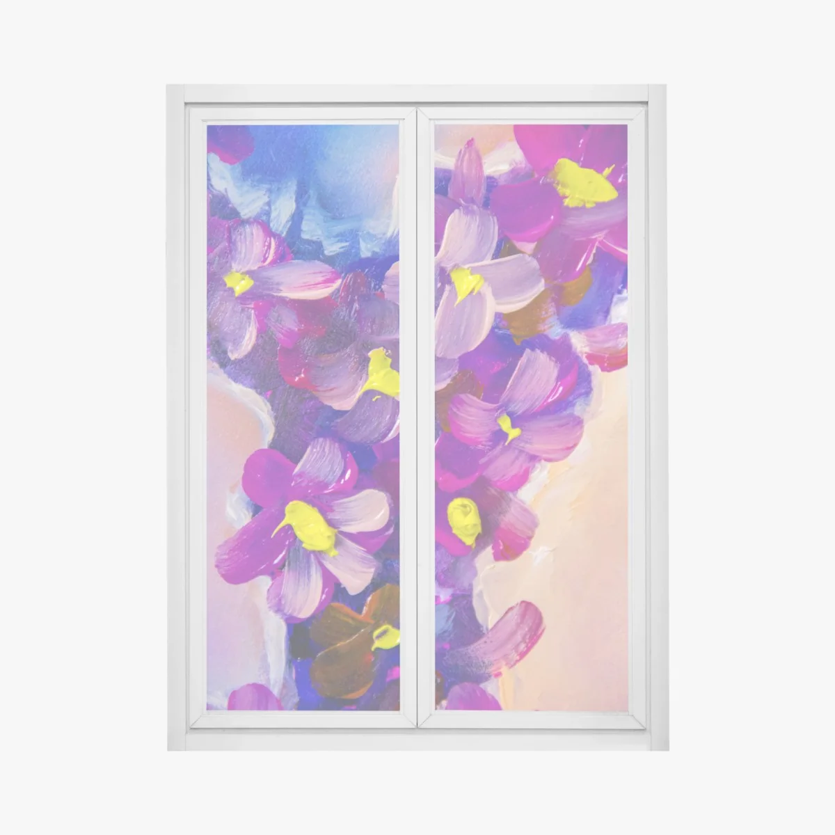 Fensteraufkleber intensiver violetter blumenstrauß – Wallnifity®