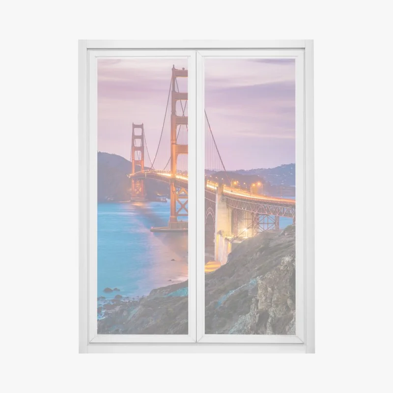 Fensteraufkleber ruhiger sommer sonnenaufgang am flussufer – Wallnifity®