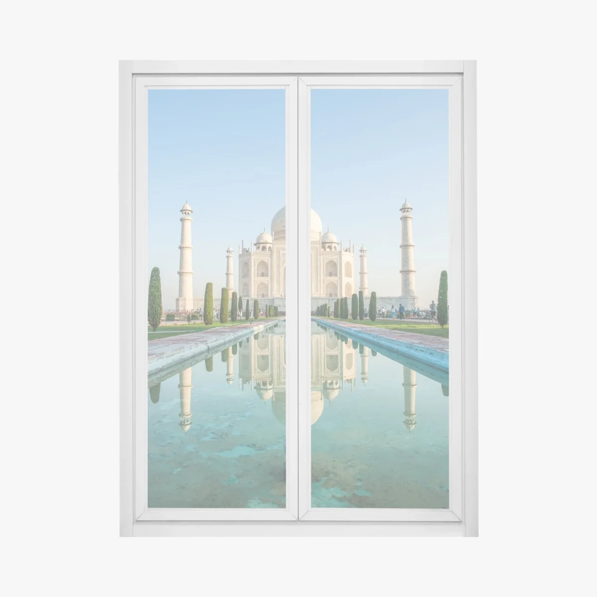 Fensteraufkleber Taj Mahal spiegelung im morgendlichen licht – Wallnifity®