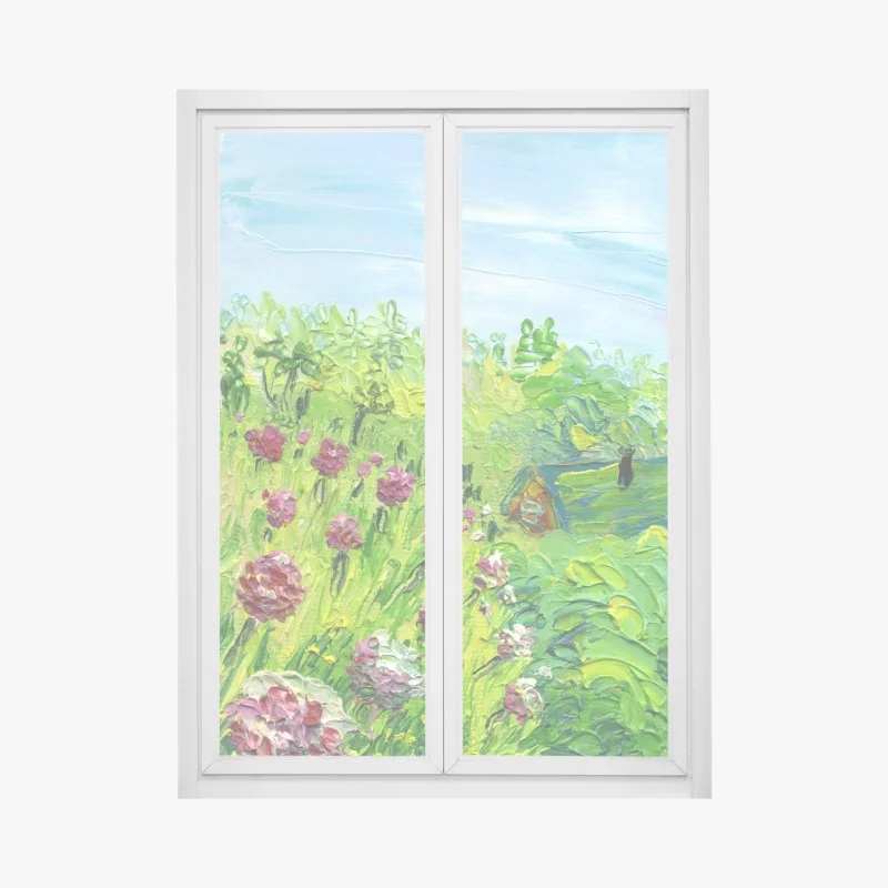 Fensteraufkleber zarter aquarellblumenstrauß – Wallnifity®