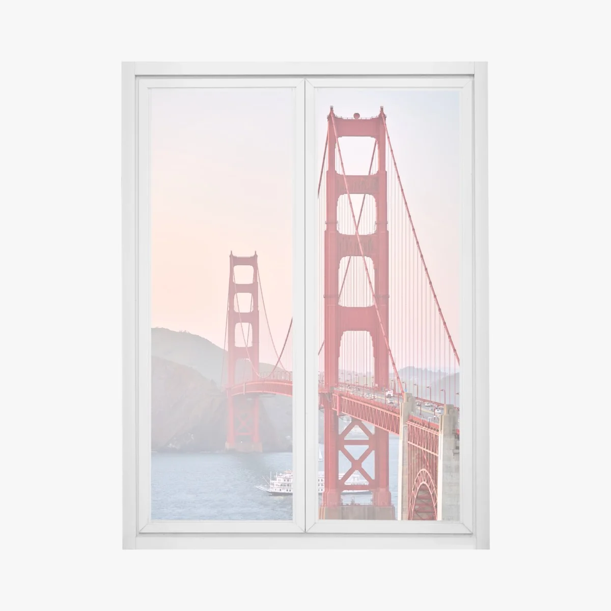 Fensteraufkleber Golden Gate Bridge bei sonnenuntergang – Wallnifity® Fensteraufkleber Golden Gate Bridge bei sonnenuntergang – Wallnifity®