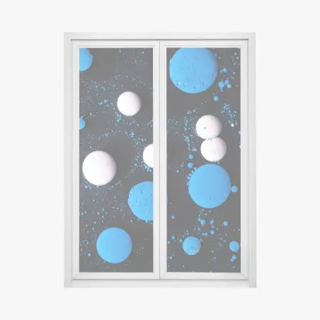 Fensteraufkleber blaues marmor flüssigmuster – Wallnifity®