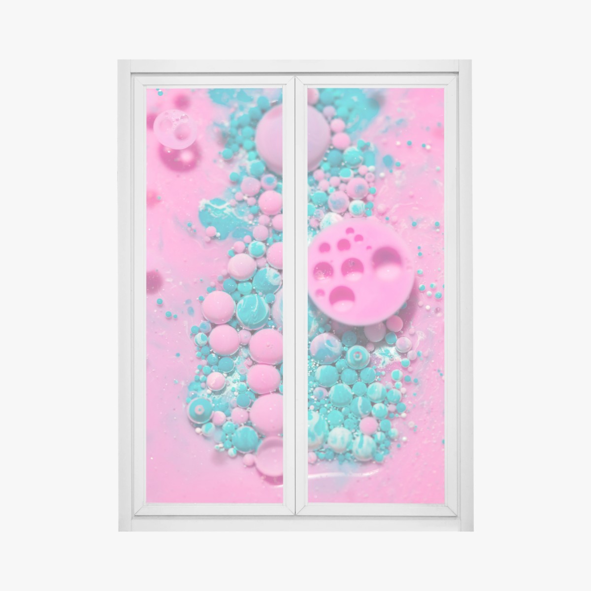 Fensteraufkleber rosa und türkis marmor abstrakt – Wallnifity®