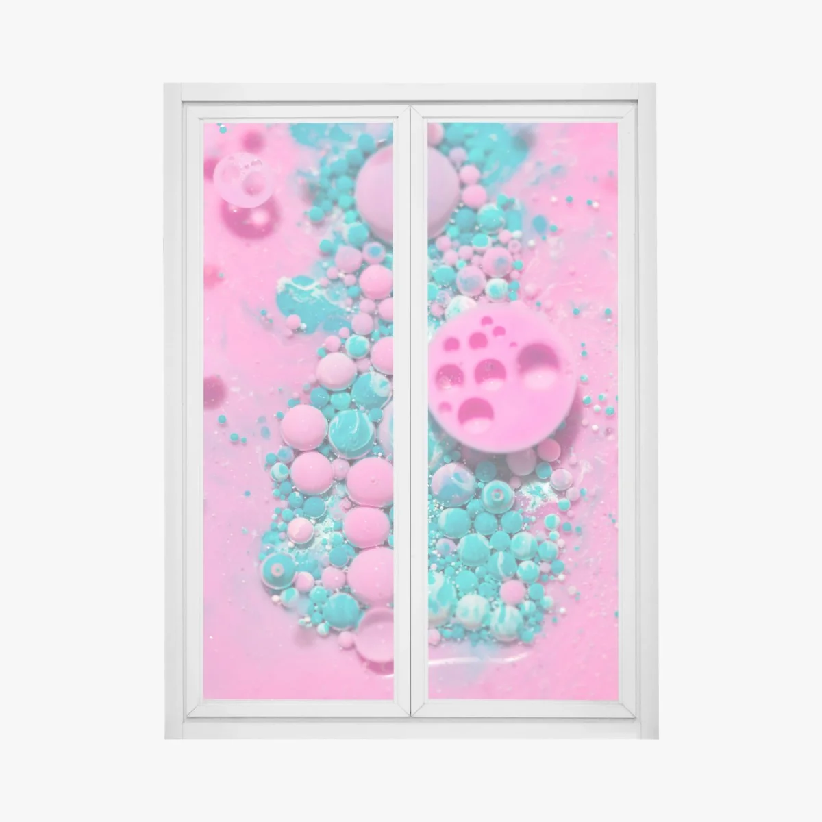 Fensteraufkleber rosa und türkis marmor abstrakt – Wallnifity®