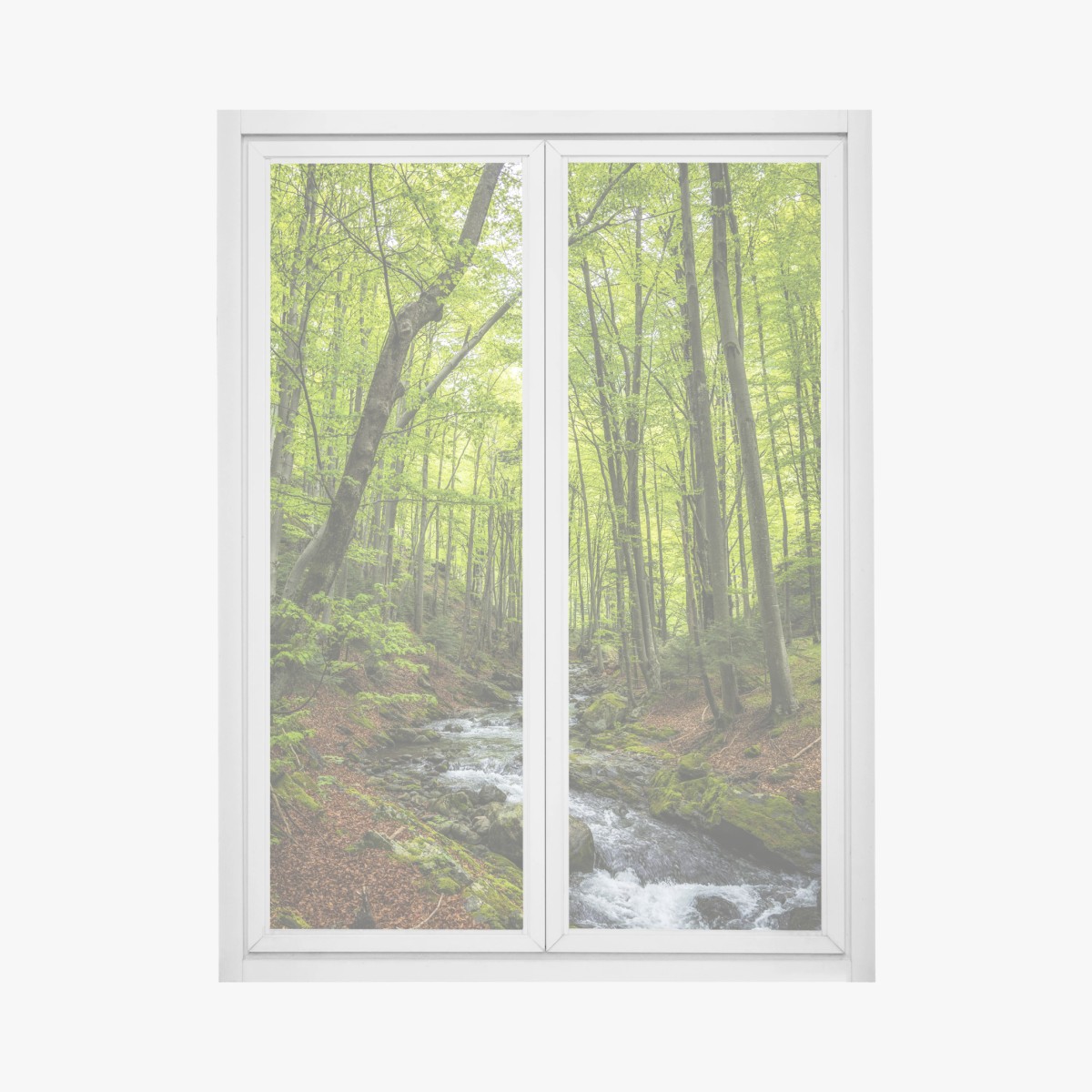 Fensteraufkleber ruhiger grüner waldbach – Wallnifity®