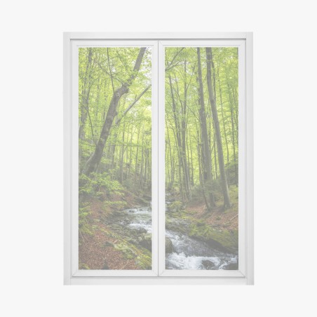 Fensteraufkleber ruhiger grüner waldbach – Wallnifity®