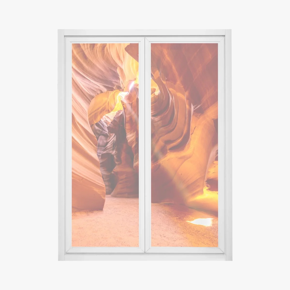 Fensteraufkleber Antelope Canyon licht und geschwungene sandsteinformen – Wallnifity®