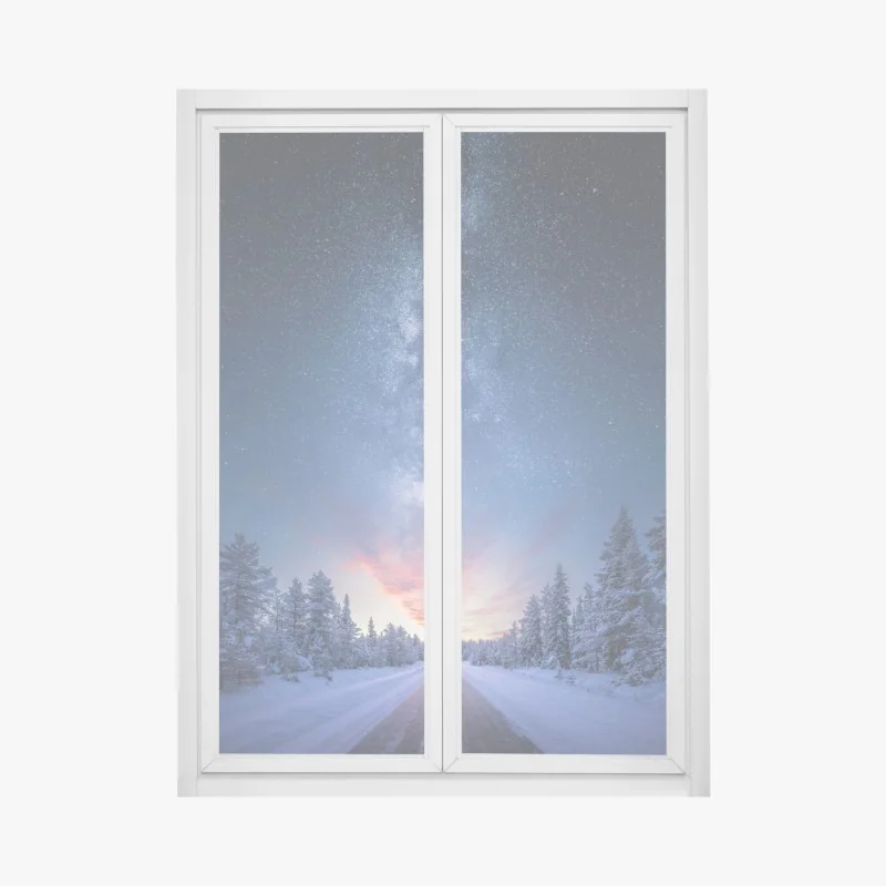 Fensteraufkleber straße zur milchstraße bei sonnenaufgang