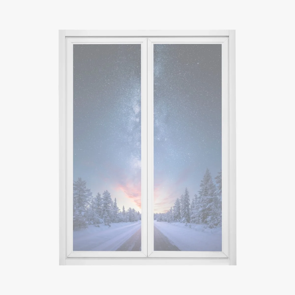 Fensteraufkleber straße zur milchstraße bei sonnenaufgang – Wallnifity®