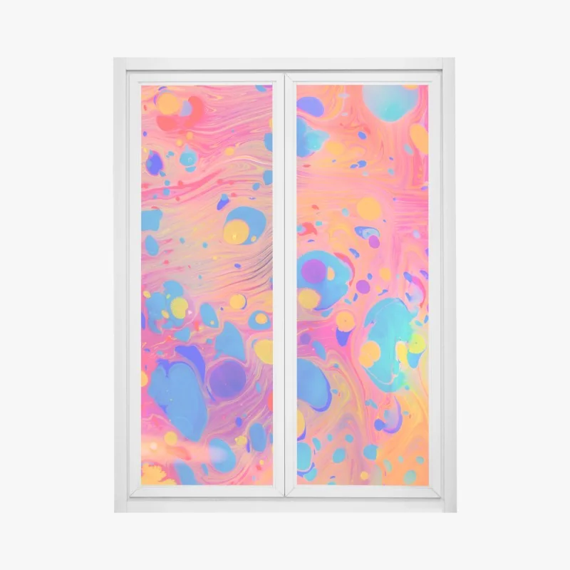 Fensteraufkleber osmanisches ebru marmormuster