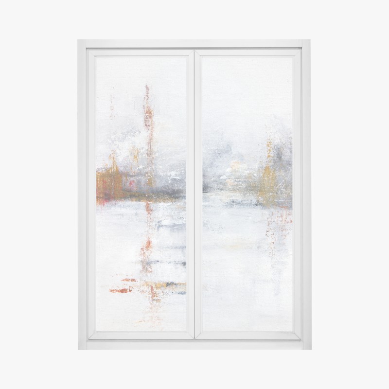 Fensteraufkleber türkise küste aus der vogelperspektive mit brandenden wellen – Wallnifity®