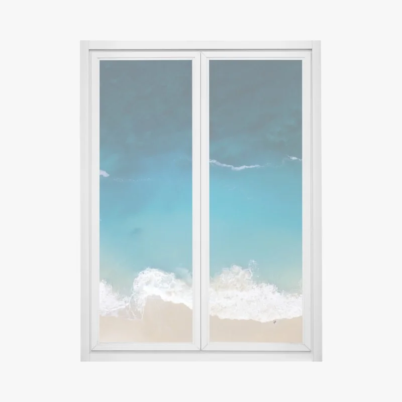 Fensteraufkleber luftaufnahme der türkisfarbenen küste von Nusa Penida