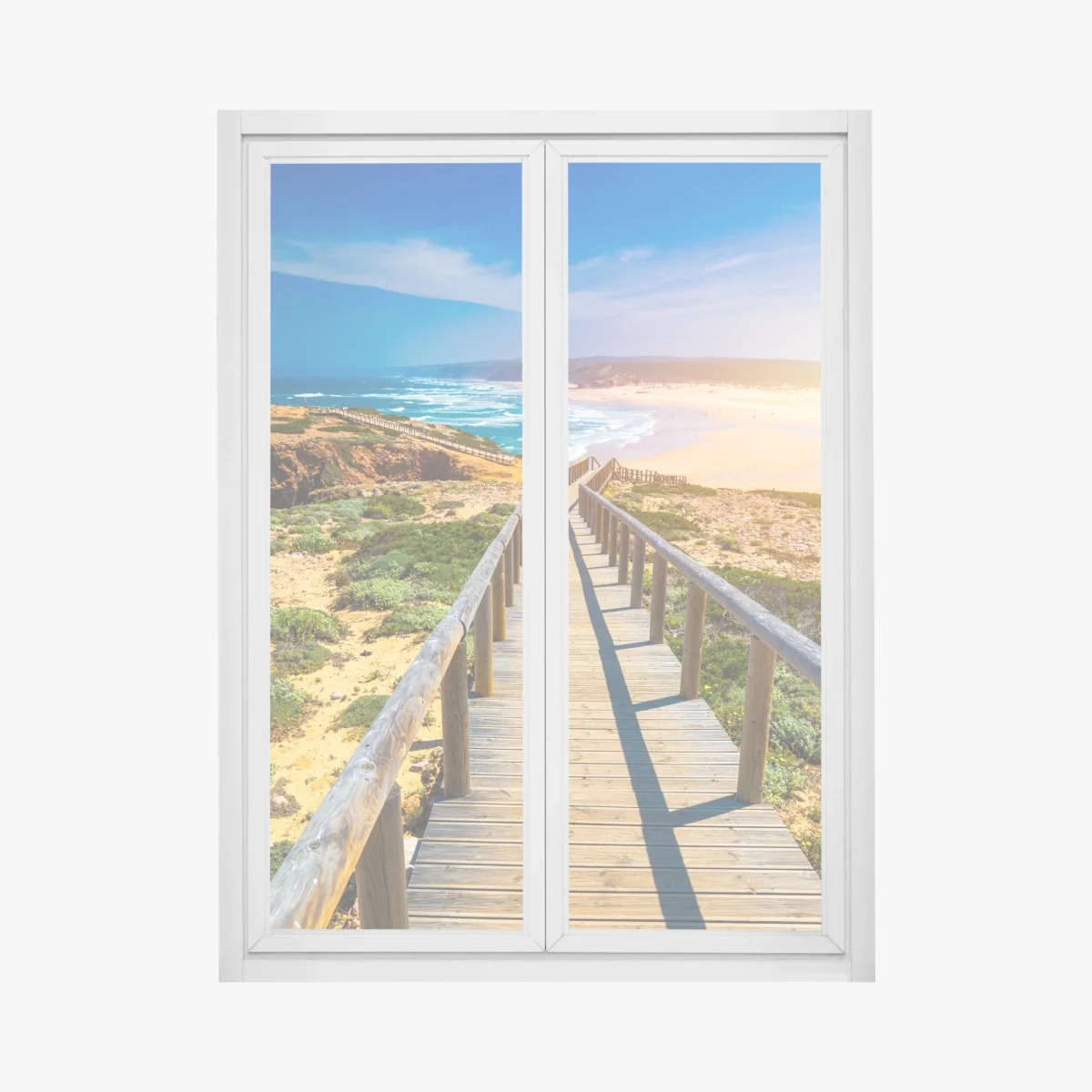 Fensteraufkleber steg zur Praia da Bordeira – Wallnifity® Fensteraufkleber steg zur Praia da Bordeira – Wallnifity®