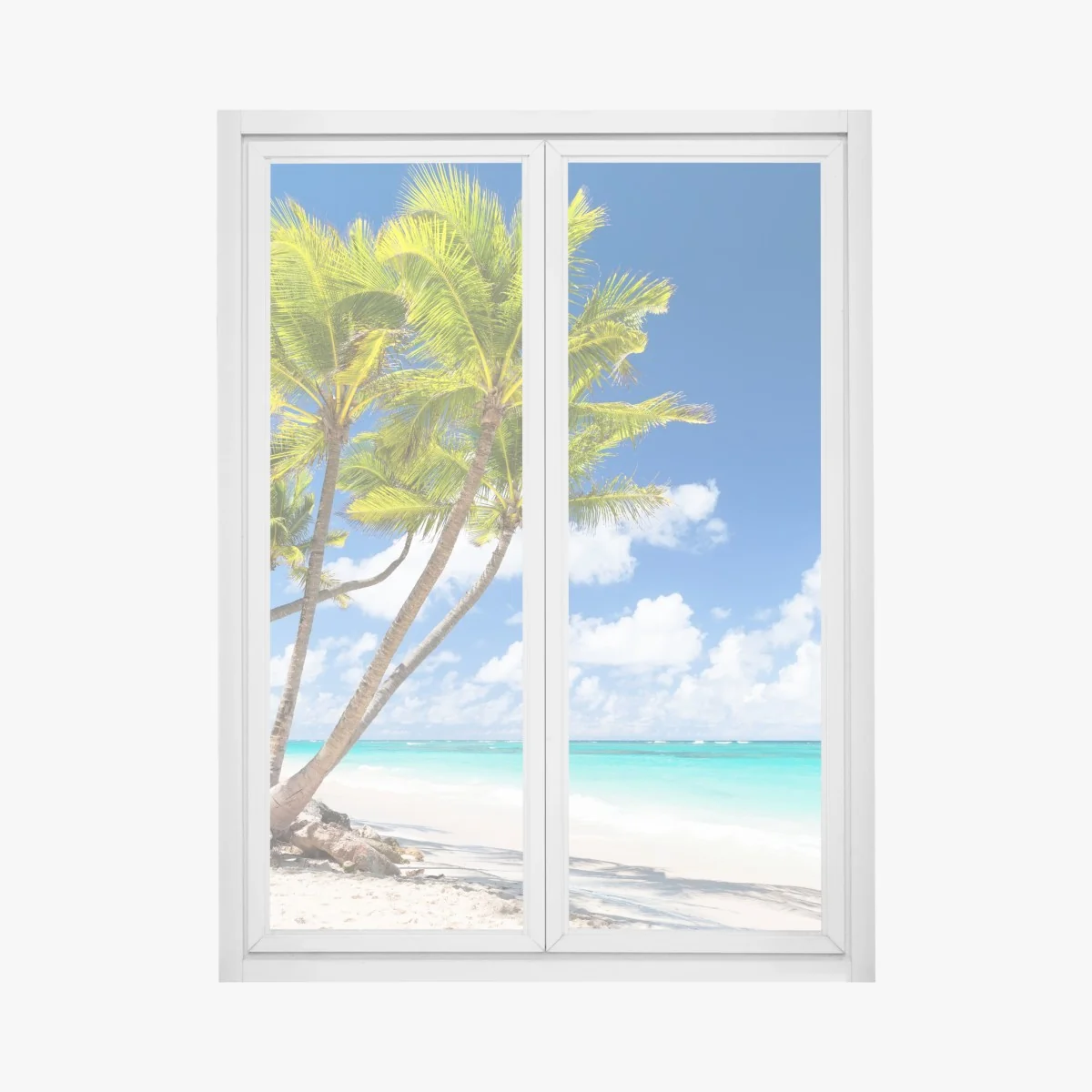 Fensteraufkleber tropischer palmstrand in Punta Cana – Wallnifity® Fensteraufkleber tropischer palmstrand in Punta Cana – Wallnifity®