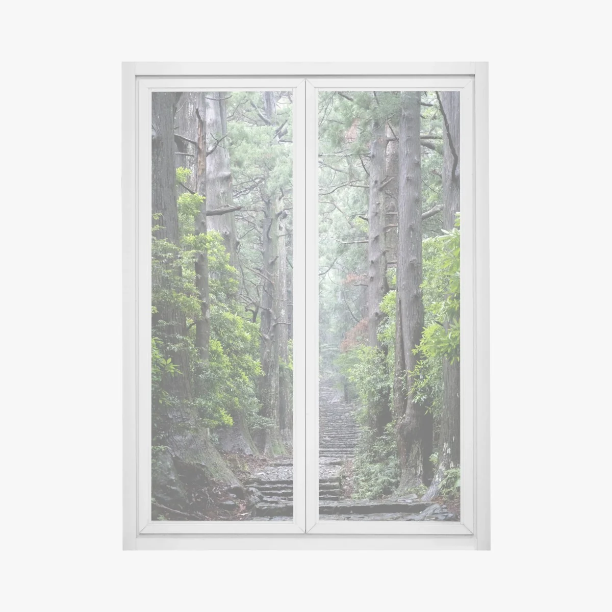 Fensteraufkleber mystischer waldweg zwischen alten bäumen – Wallnifity® Fensteraufkleber mystischer waldweg zwischen alten bäumen – Wallnifity®