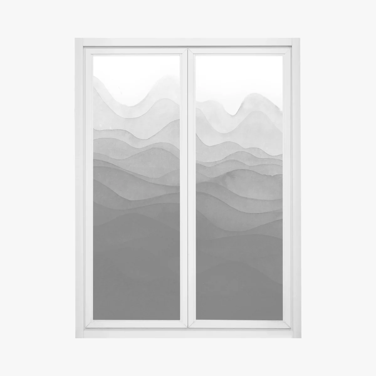 Fensteraufkleber monochrome geschichtete berge – Wallnifity®