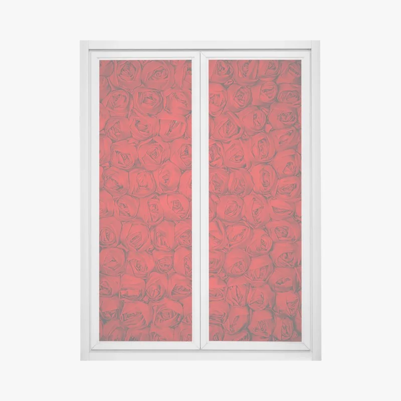 Fensteraufkleber endlose rote rosen