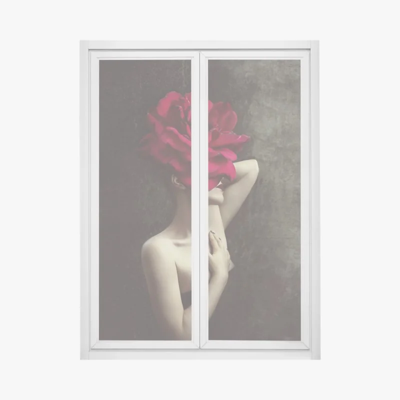 Fensteraufkleber ruhiges botanisches lotosmuster – Wallnifity®