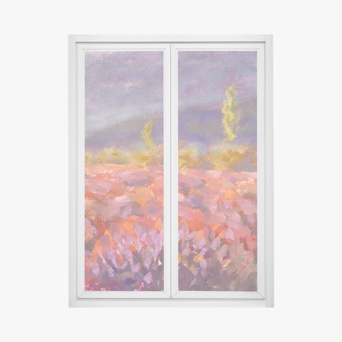 Fensteraufkleber Provence lavendelfeld gemälde – Wallnifity®
