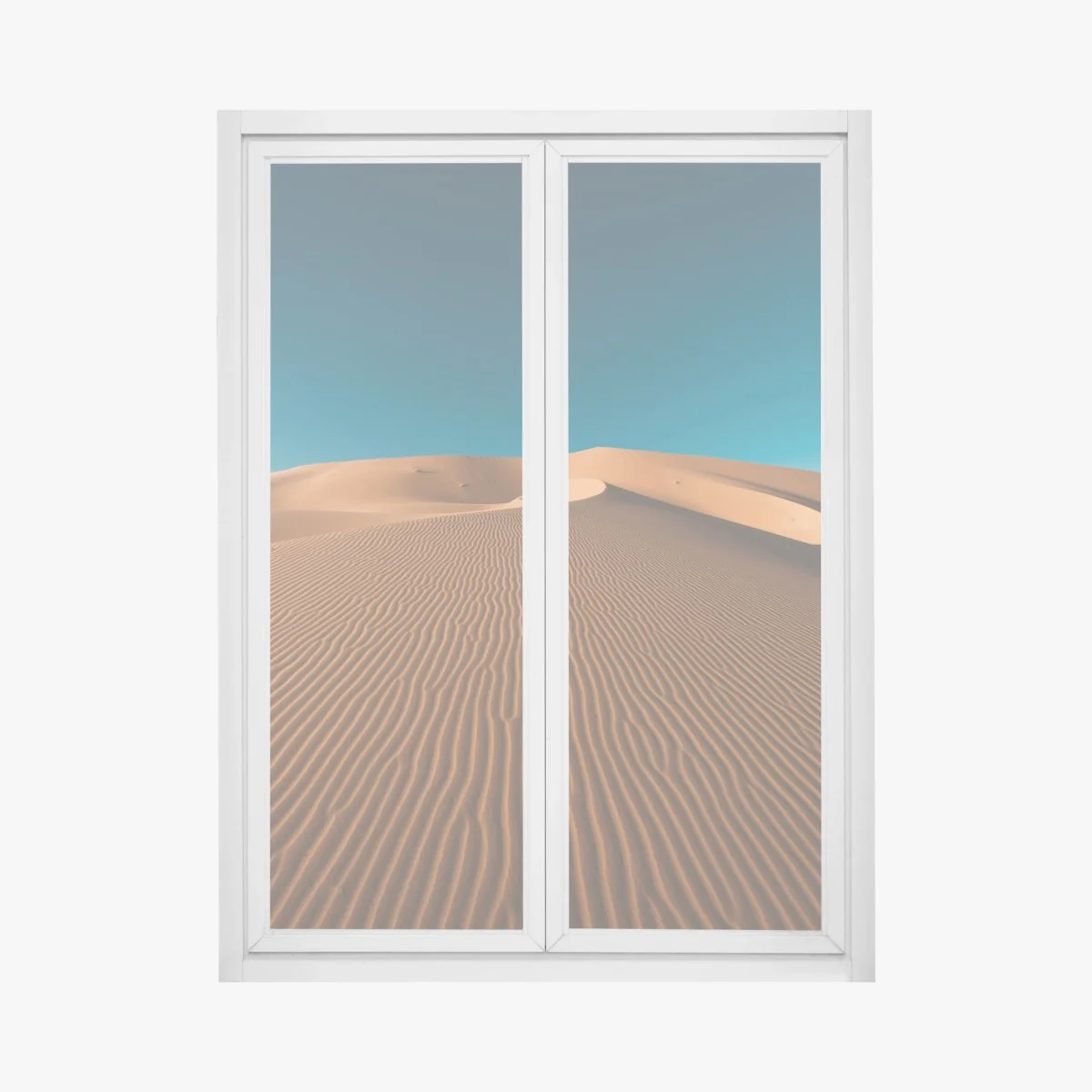 Fensteraufkleber goldene sanddünen unter tiefblauem himmel – Wallnifity® Fensteraufkleber goldene sanddünen unter tiefblauem himmel – Wallnifity®