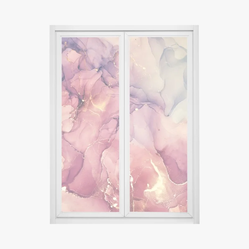 Fensteraufkleber ätherische lila marmorabstraktion