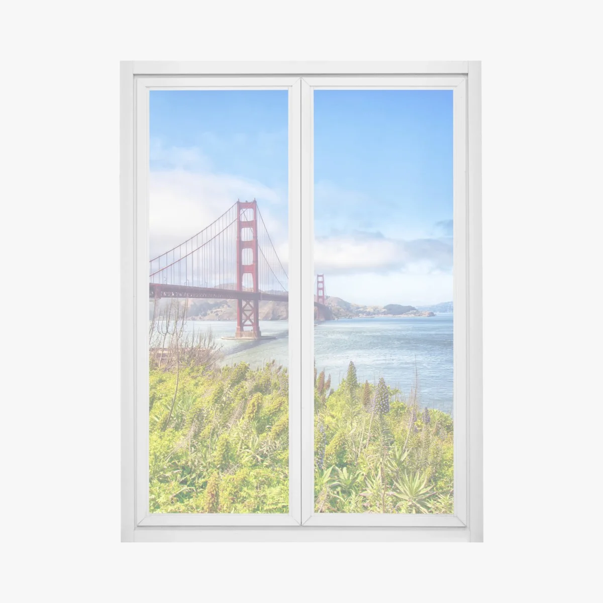 Fensteraufkleber Golden Gate über der Bucht von San Francisco – Wallnifity® Fensteraufkleber Golden Gate über der Bucht von San Francisco – Wallnifity®