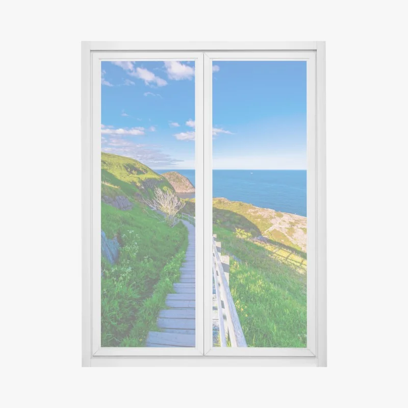 Fensteraufkleber monochrome frontalansicht eines privatjets – Wallnifity®