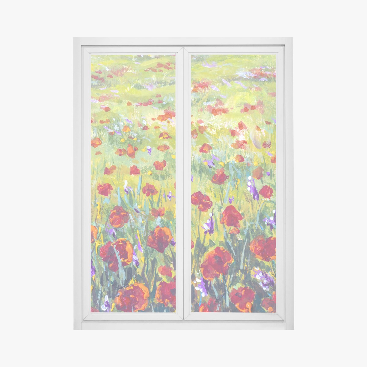 Fensteraufkleber impressionistische mohnwiese – Wallnifity®