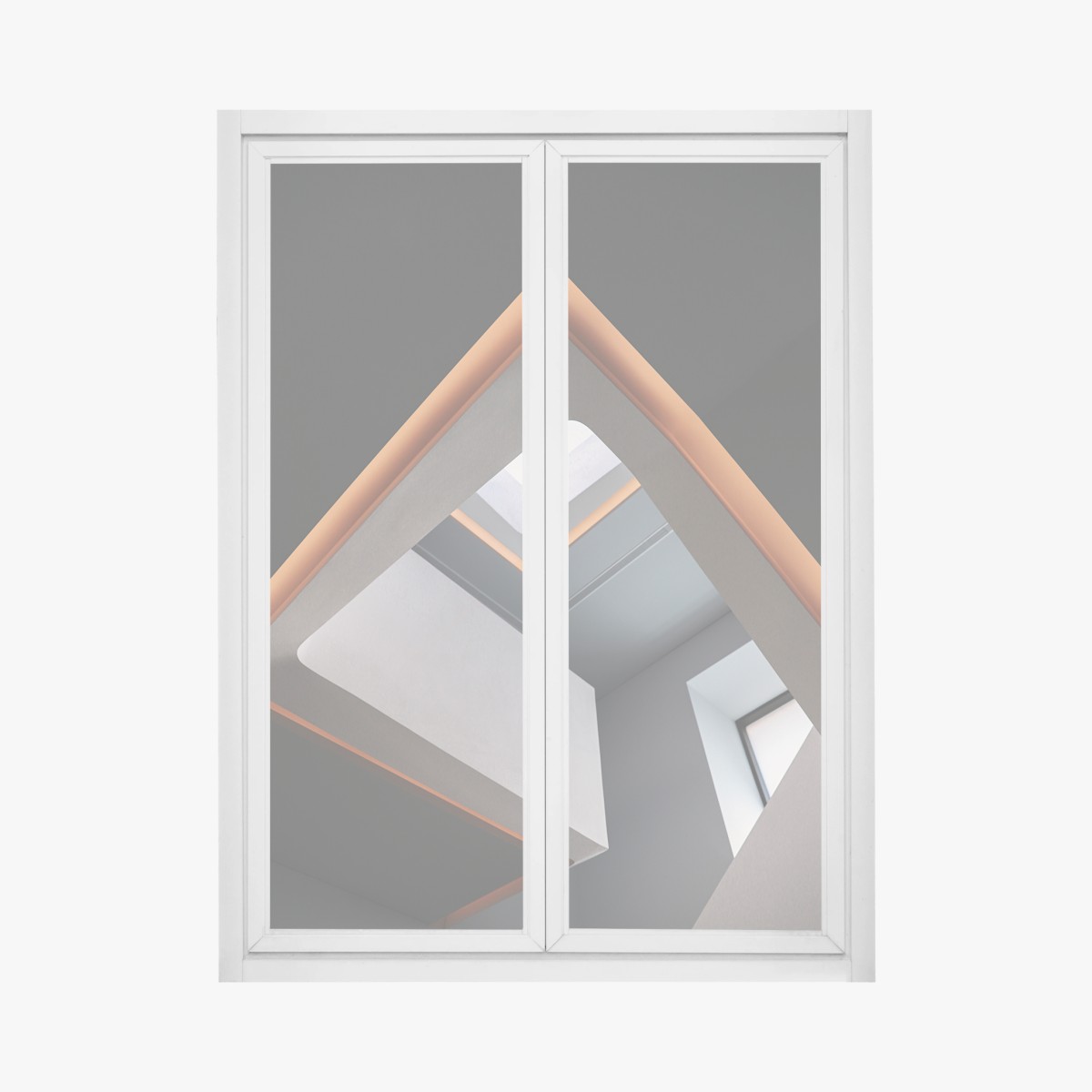 Fensteraufkleber minimalistisches geometrisches interieur mit oberlicht – Wallnifity®