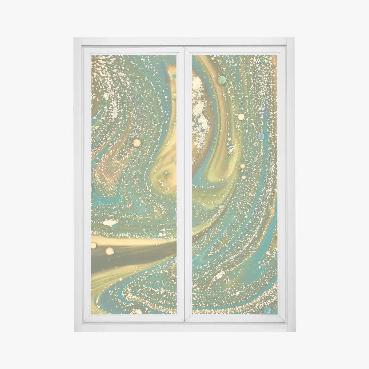 Fensteraufkleber grün-goldene flüssige marmorierte kunst – Wallnifity® Fensteraufkleber grün-goldene flüssige marmorierte kunst – Wallnifity®