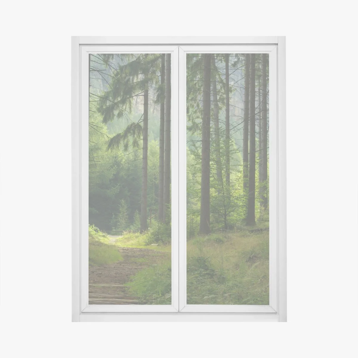 Fensteraufkleber ruhiger waldpfad – Wallnifity® Fensteraufkleber ruhiger waldpfad – Wallnifity®