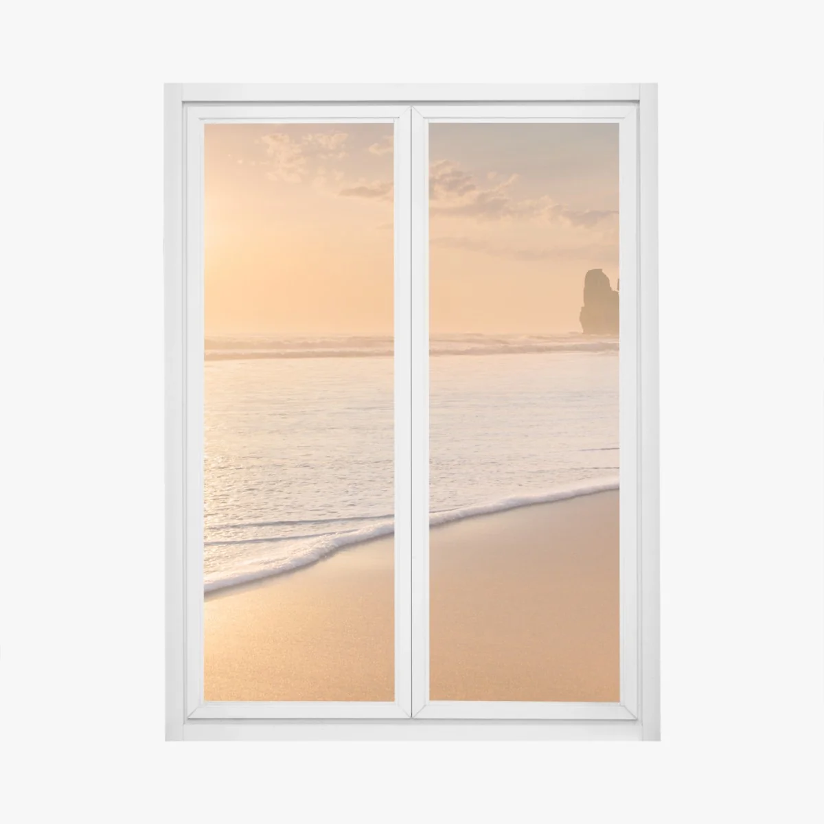 Fensteraufkleber goldener sonnenuntergang am strand – Wallnifity®