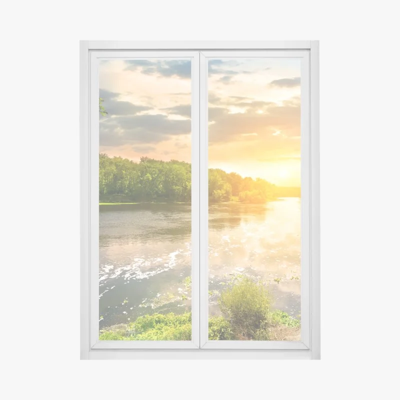 Fensteraufkleber Santorini meerblick terrasse – Wallnifity®