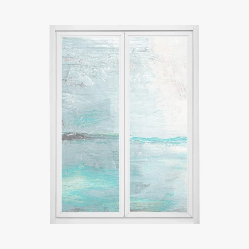 Fensteraufkleber ruhige türkise abstrakte meereslandschaft