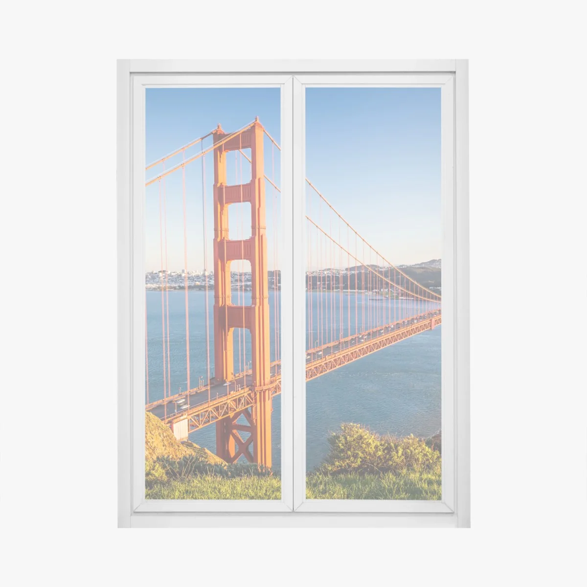 Fensteraufkleber panoramablick auf die Golden Gate Bridge – Wallnifity®
