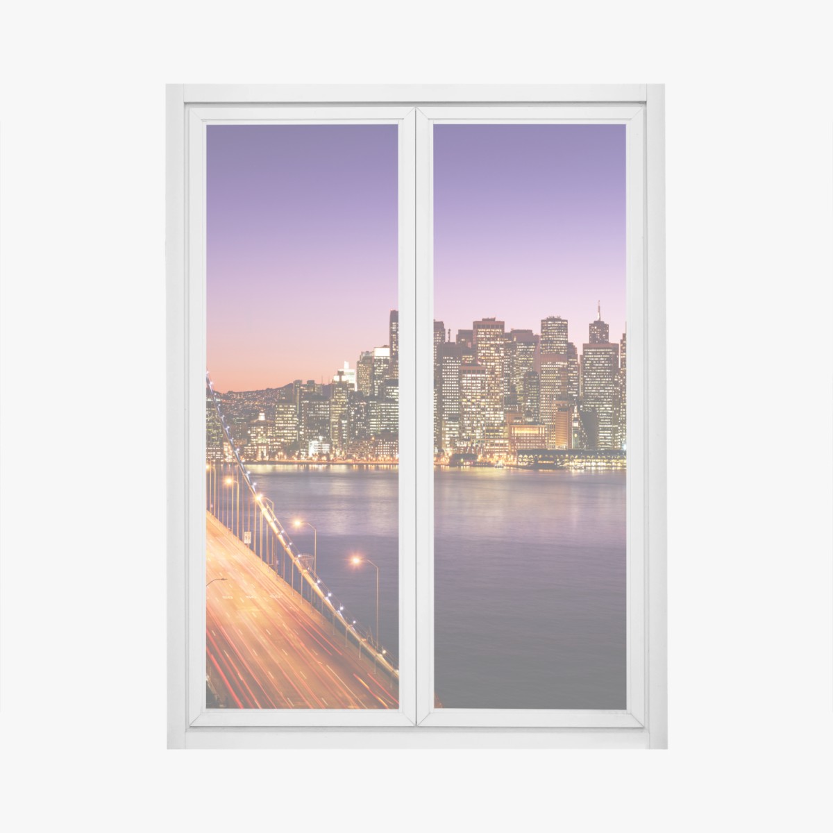 Fensteraufkleber San Francisco skyline bei sonnenuntergang – Wallnifity®