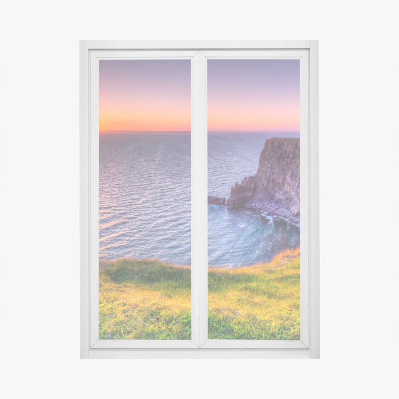 Fensteraufkleber goldener sonnenaufgang über dem meer – Wallnifity®