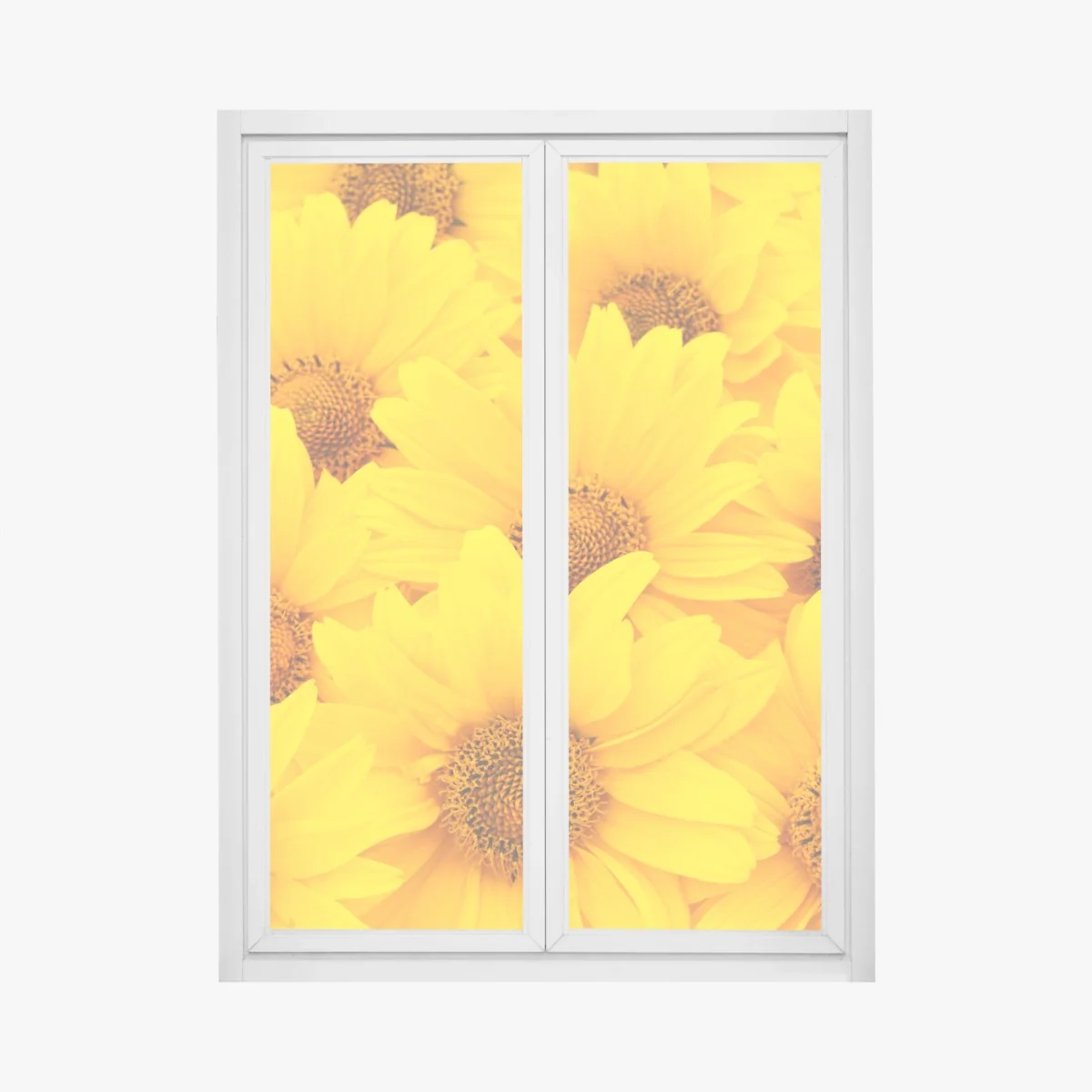 Fensteraufkleber leuchtende gelbe sonnenblumen in nahaufnahme – Wallnifity®