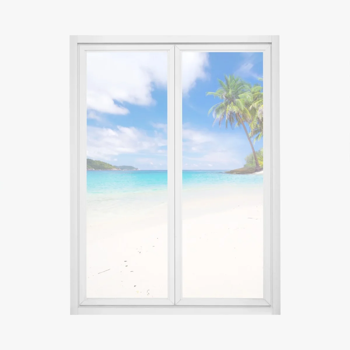 Fensteraufkleber tropischer türkisstrand – Wallnifity®