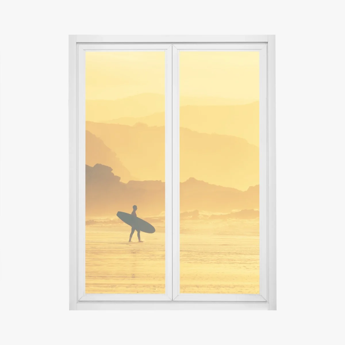 Fensteraufkleber surfer im goldenen sonnenuntergang – Wallnifity® Fensteraufkleber surfer im goldenen sonnenuntergang – Wallnifity®