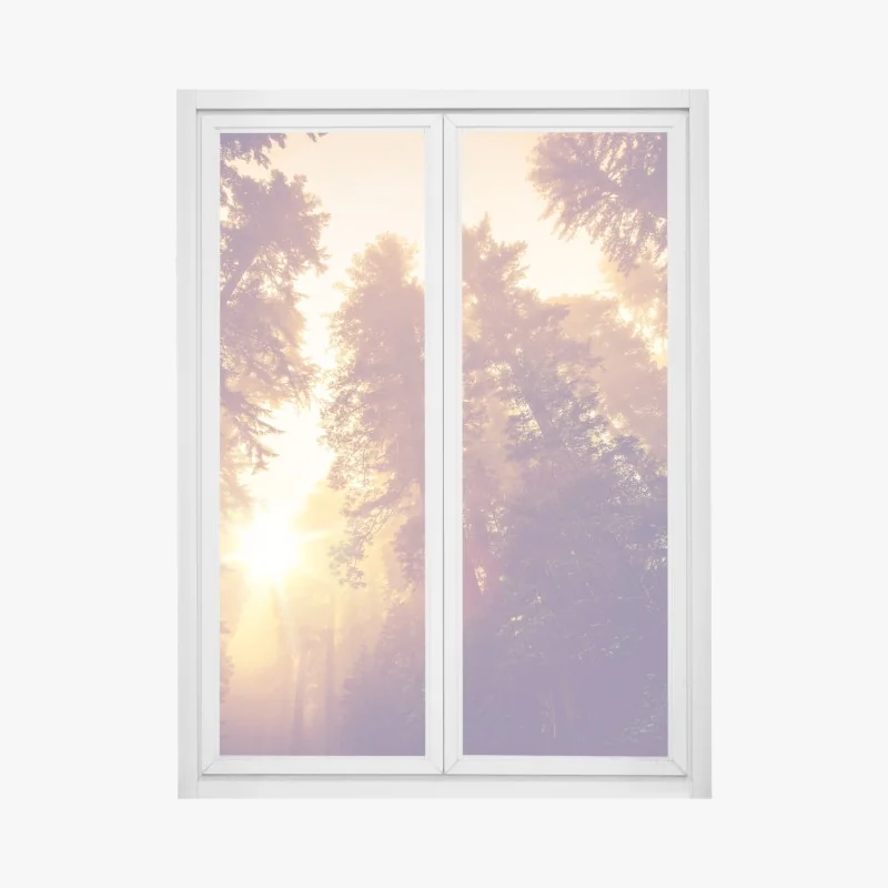 Fensteraufkleber symmetrische hängebrücke in schwarzweiß – Wallnifity®