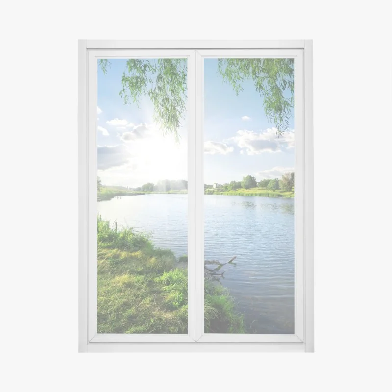 Fensteraufkleber nahaufnahme einer turbinenanlage in blau und orange – Wallnifity®