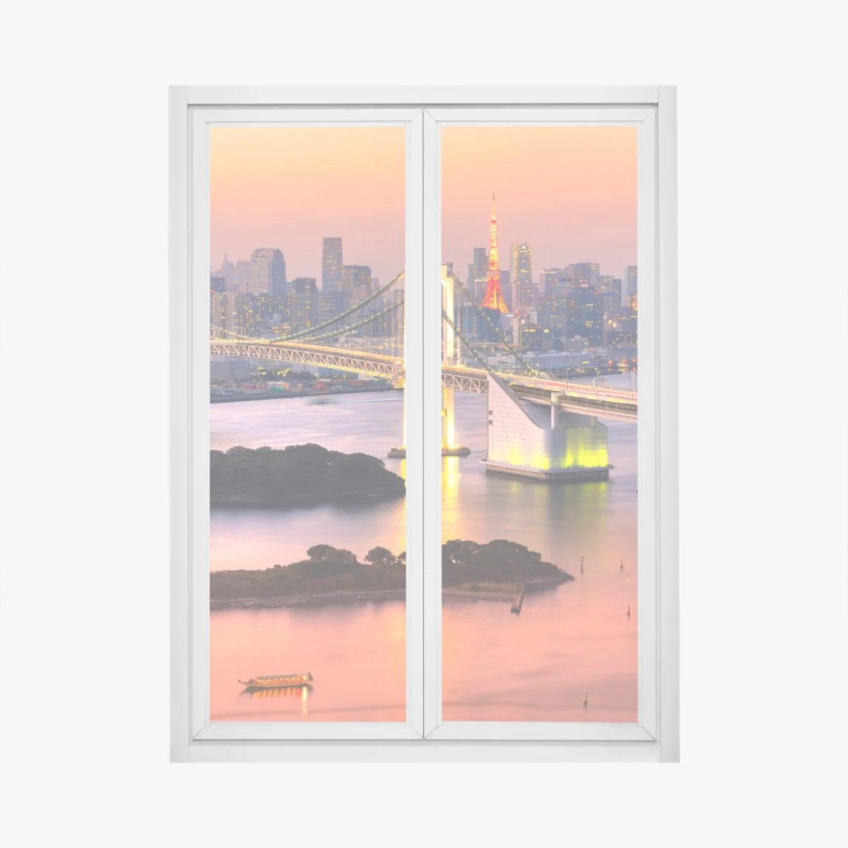 Fensteraufkleber Tokio skyline bei sonnenuntergang – Wallnifity® Fensteraufkleber Tokio skyline bei sonnenuntergang – Wallnifity®